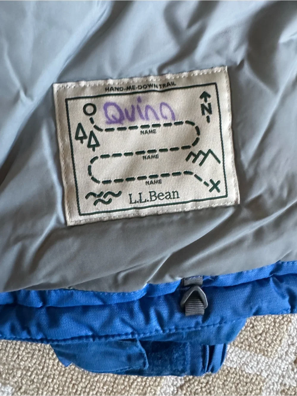 L.L. Bean Thinsulate Ski Jacket Hooded Winter Parka Blue Kids Coat XL 18